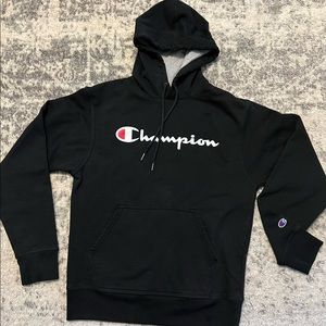 Mens Champion Black Hoodie Small
